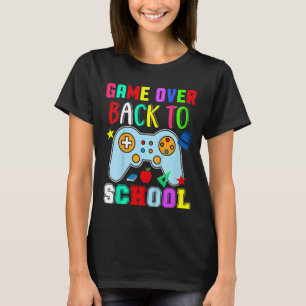 Kids Back to School  Game Over Teacher Student Con T-Shirt