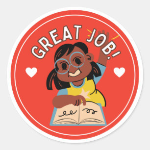 Kids back to school motivational  classic round sticker