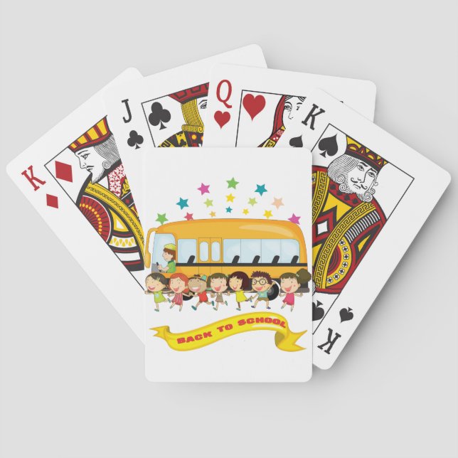 Kids Back To School Playing Cards (Back)