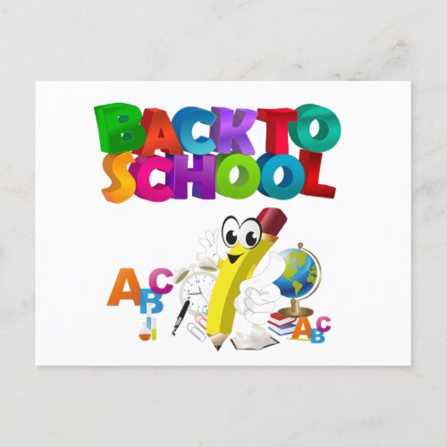 Kids Back To School Postcard