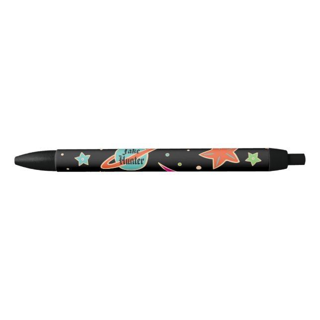 Kids' Back To School Space Rocket Pattern Name Pen (Front)