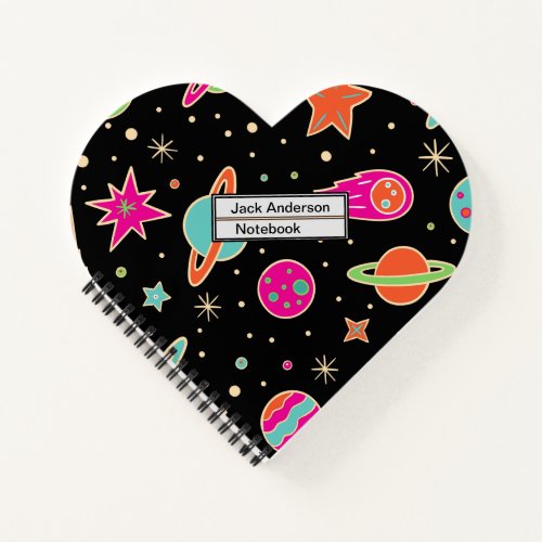 Kids Back To School Space Rocket Pattern Notebook