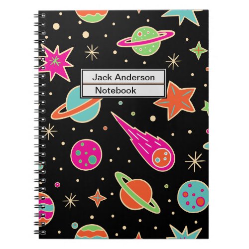 Kids Back To School Space Rocket Pattern Notebook