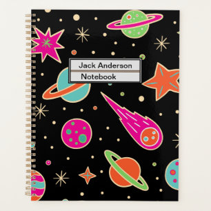 Kids' Back To School Space Rocket Pattern Planner