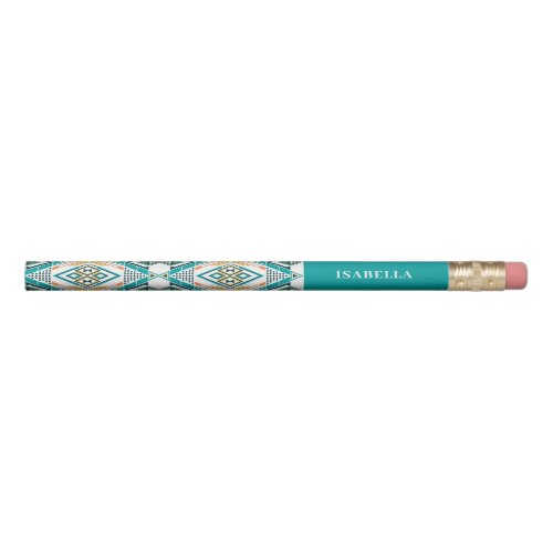 Kids Back to School Turquoise Tribal  Pencil