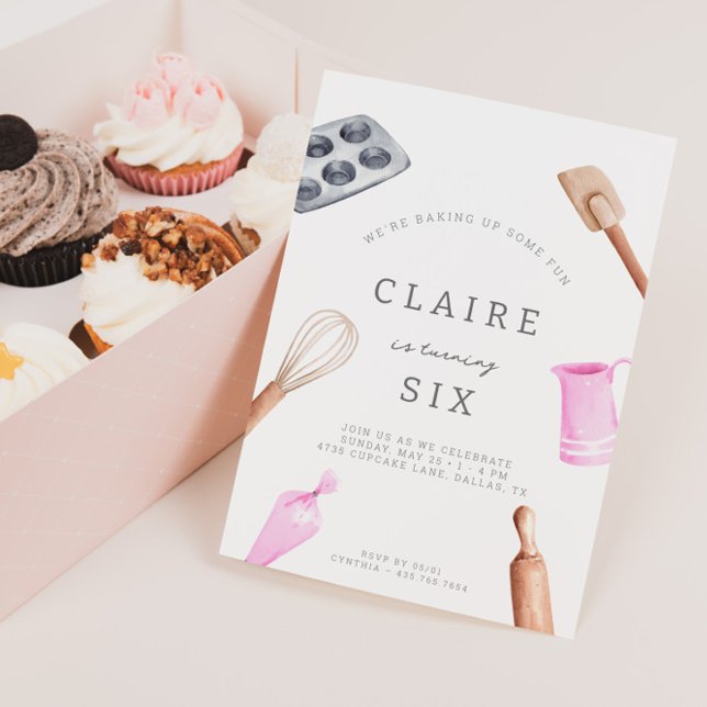 Kids' Baking Birthday Bash | Girls Party Invitation (Creator Uploaded)