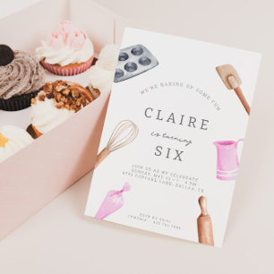 Kids' Baking Birthday Bash   Girls Party Invitation