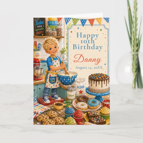 Kids Baking Birthday Card