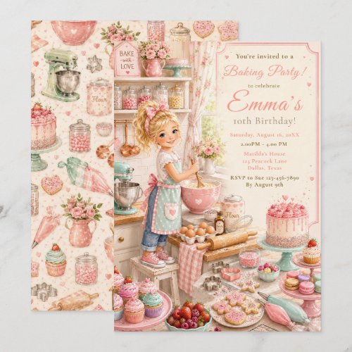 Kids Baking Birthday Invitation