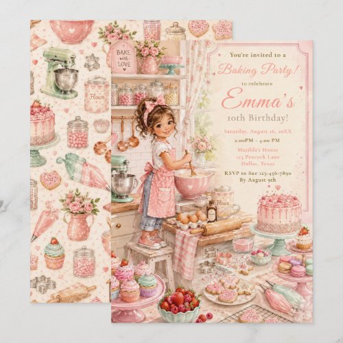 Kids Baking Birthday Invitation