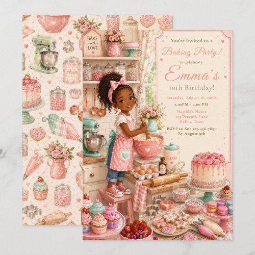 Kids Baking Birthday Invitation