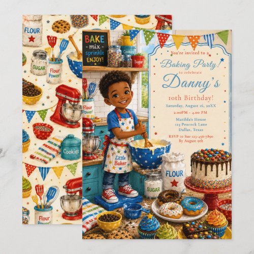 Kids Baking Birthday Invitation