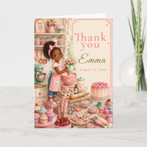 Kids Baking Birthday Thank You Card