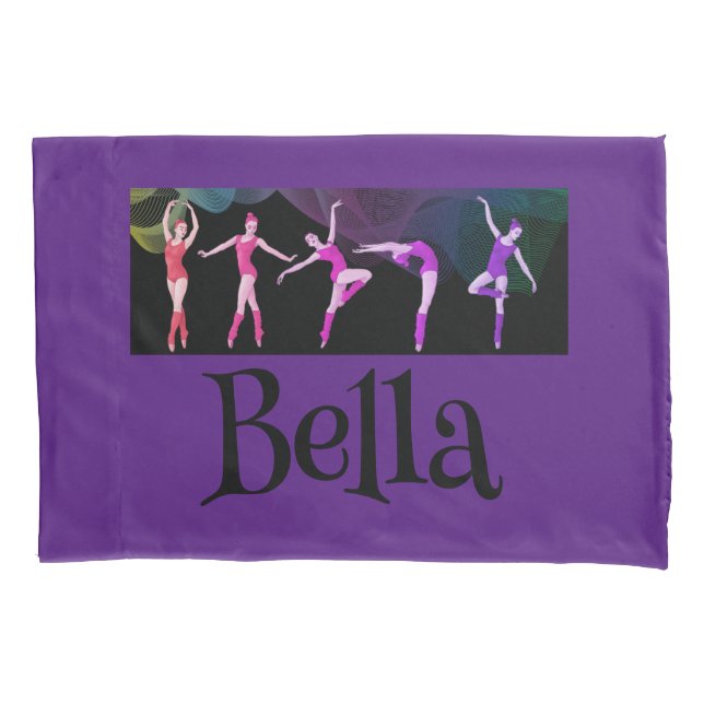 Kids Ballerina Bedtime Prayer Personalized Name Pillow Case (Front)