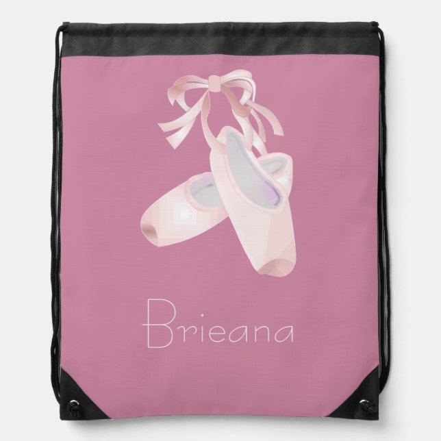 Kids Ballet (custom name) Drawstring Bag (Front)