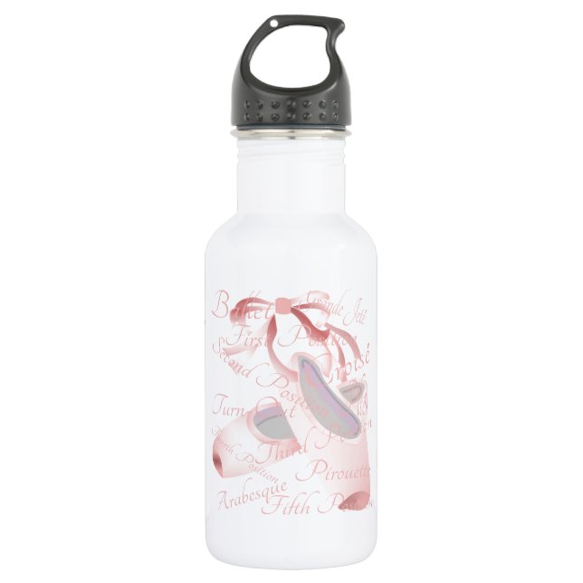 Kids Ballet Dance Personalized Stainless Steel Water Bottle (Front)