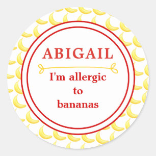 Kids Banana Allergy Alert Classic Round Sticker