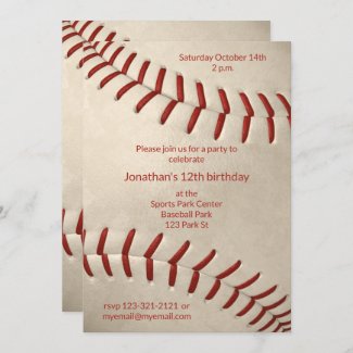 kids baseball birthday or team party invitation