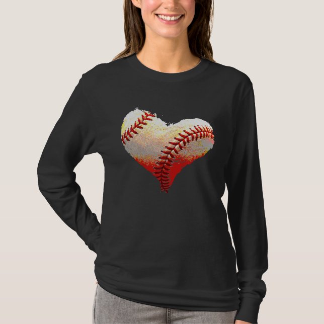 Kids Baseball Heart Valentines Day Sports  Player T-Shirt (Front)