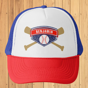 Kids Baseball Personalized Name Trucker Hat