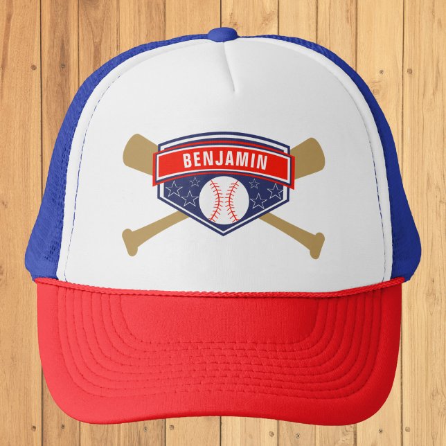 Kids Baseball Personalized Name Trucker Hat (Creator Uploaded)