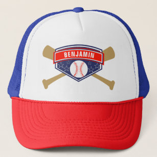Kids Baseball Personalized Name Trucker Hat