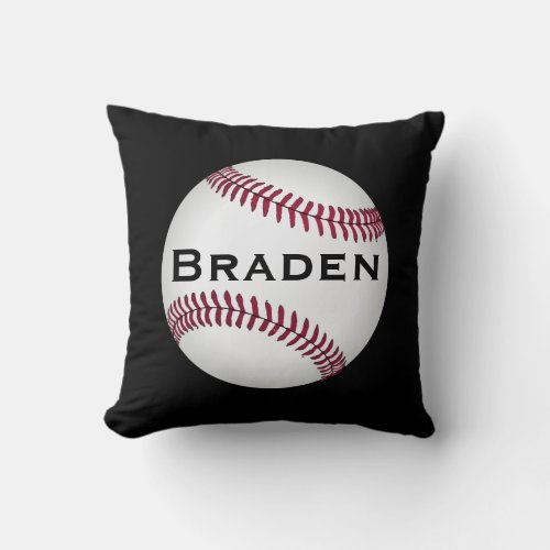 Kids Baseball Player Custom Name or Text Pillow