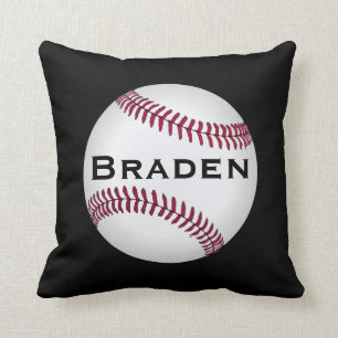 Kids Baseball Player Custom Name or Text Pillow