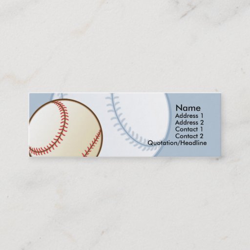 Customizable Kids Baseball Skinny Profile Cards Business Cards