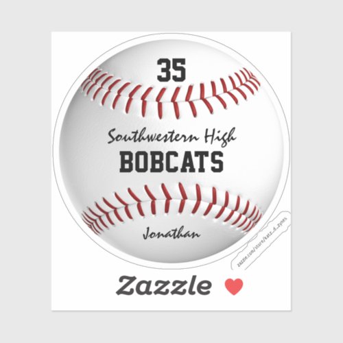 kids baseball softball custom team name sticker