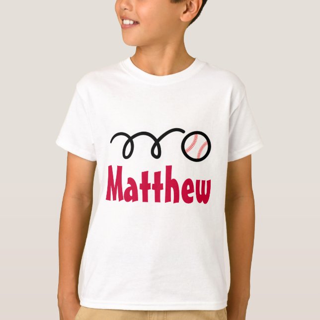 Kids baseball t-shirts for boys | Customized name (Front)