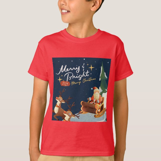 Kids Basic T-Shirt merry christmas (Front)