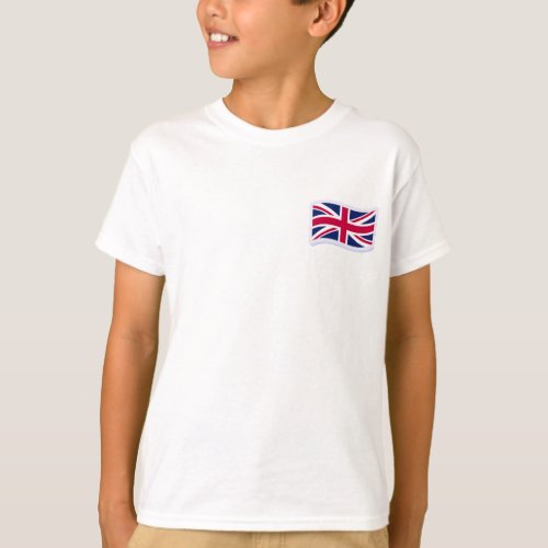 Kids Basic White T-Shirt with Union Jack