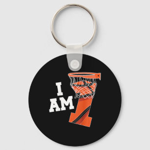 Kids Basketball 1st Birthday Boy One Year Old Bask Keychain