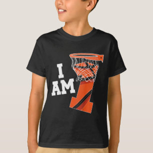 Kids Basketball 1st Birthday Boy One Year Old Bask T-Shirt