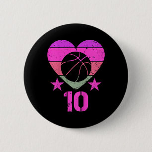 Kids Basketball Birthday 10 Year Old Boy Girl Tent Button