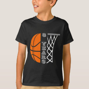 Kids Basketball Birthday For Boys 8 Years Old Gift T-Shirt