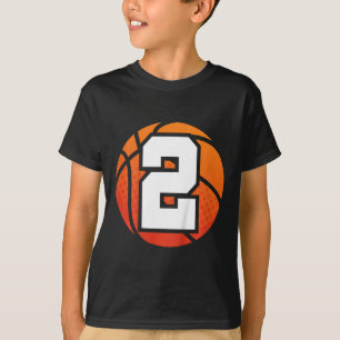 Kids Basketball Birthday Number 2 for Two Year Ol T-Shirt