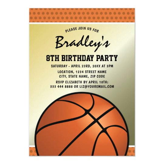 Kids Basketball Birthday Party | Black Jersey Invitation | Zazzle.com