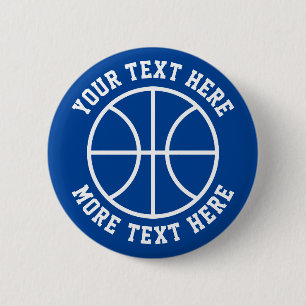 Kid's basketball Birthday party favor custom name Button