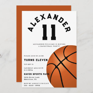Kid's Basketball Birthday Party Invitation
