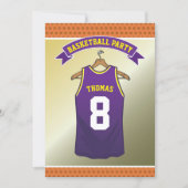 Kids Basketball Birthday Party | Purple Jersey Invitation (Front)