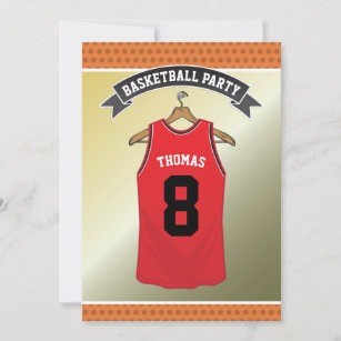 Chicago Bulls Jersey Birthday Invitation Instant Download