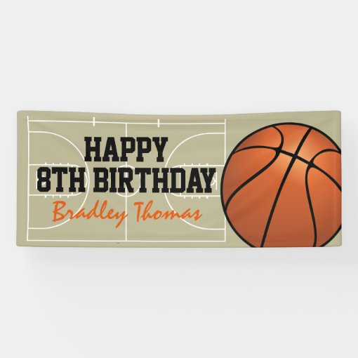 Kids Basketball Court Birthday Party Banner Zazzle Kids Basketball Court Birthday Party Banner Zazzle