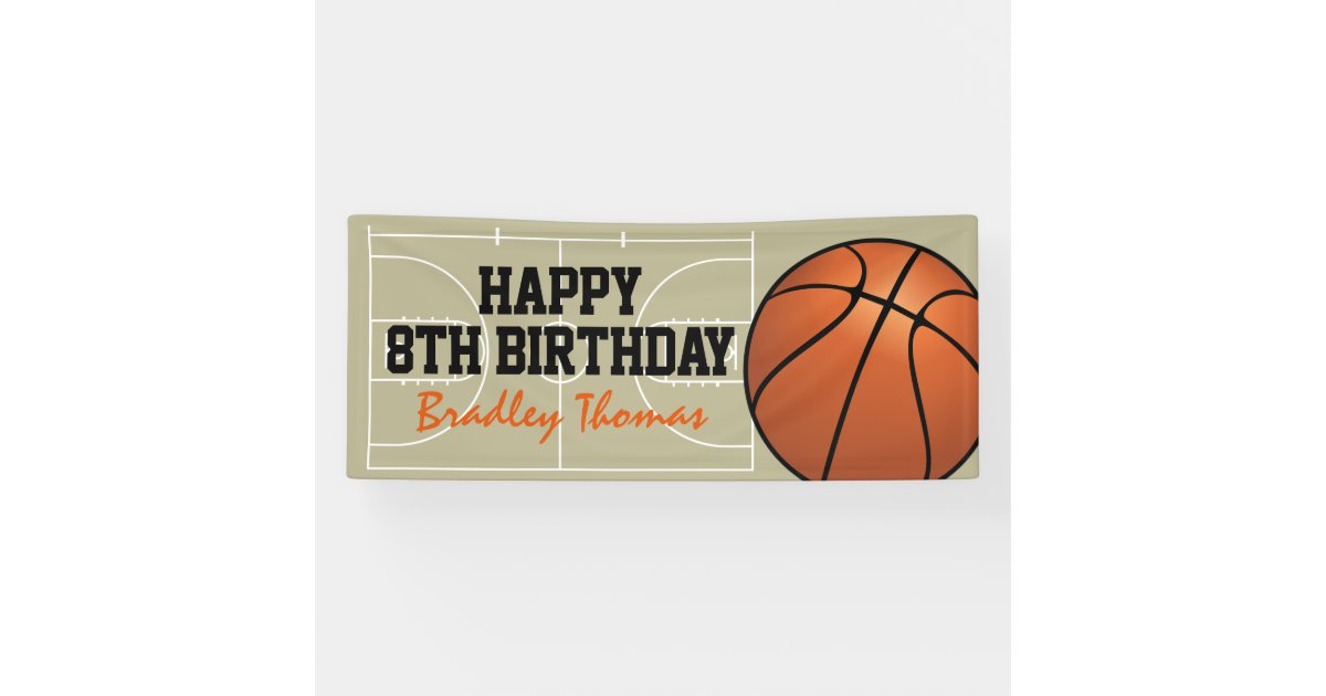 Kids Basketball Court Birthday Party Banner Zazzle Com