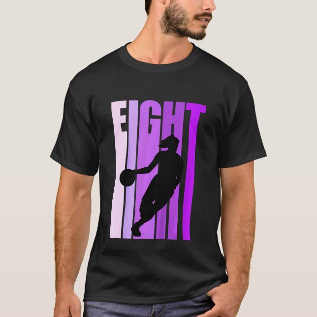 Kids Basketball Girl 8 Today Birthday Eighth 8th P T-Shirt (Front)