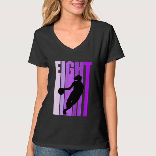 Kids Basketball Girl 8 Today Birthday Eighth 8th P T-Shirt (Front)