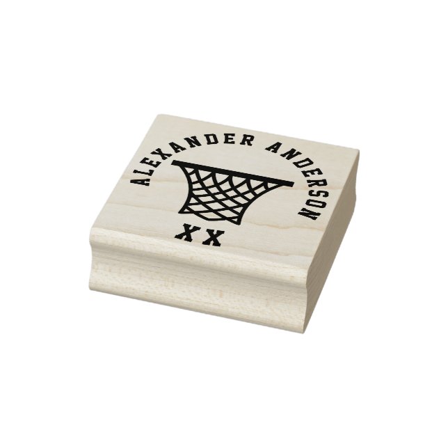 Kid's Basketball Net Name and Jersey Number Rubber Stamp (Stamp)