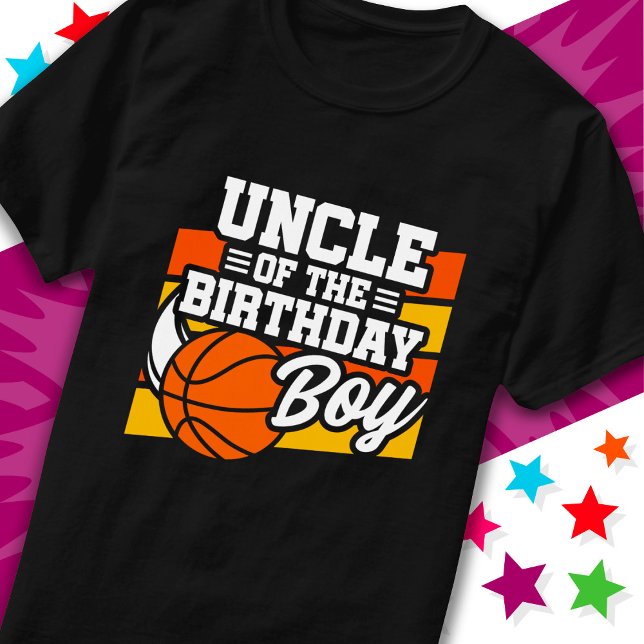 Kids Basketball Party Uncle of the Birthday Boy T-Shirt (Creator Uploaded)