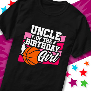 Kids Basketball Party Uncle of the Birthday Girl T-Shirt